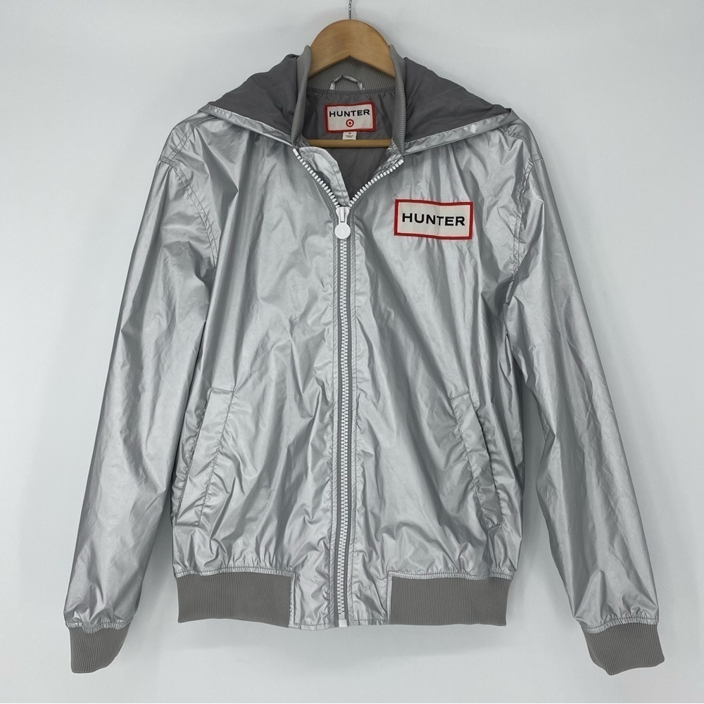 Hunter metallic silver hooded jacket women's size small - Picture 11 of 14